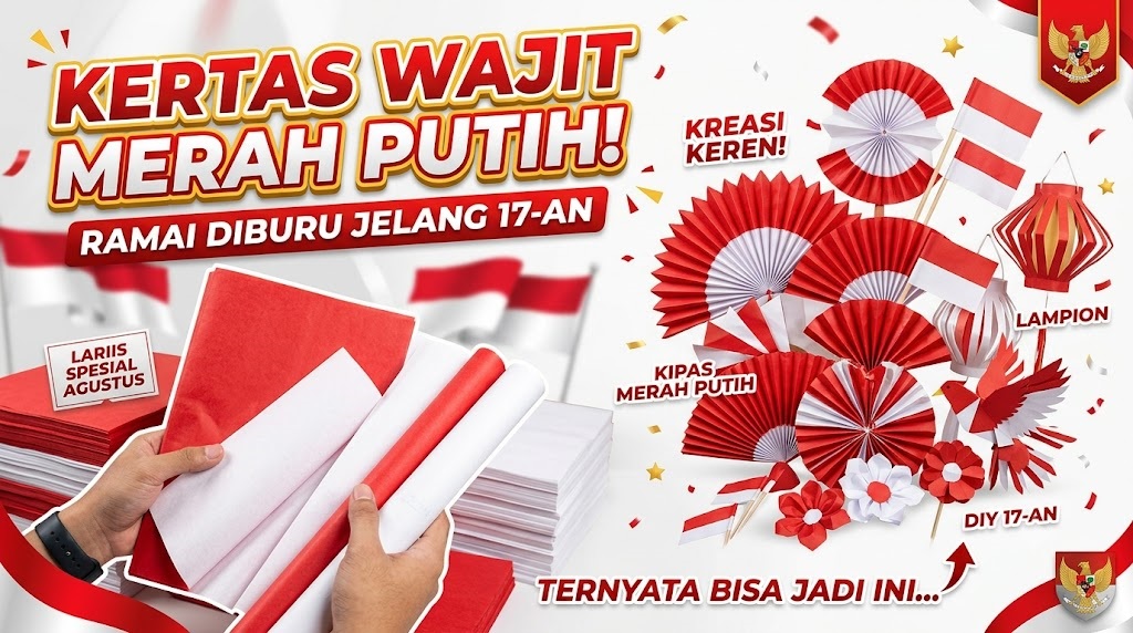 Kertas Wajit Merah dan Putih Ramai Diburu Jelang 17 Agustus, Ternyata Bisa Diubah Jadi Berbagai Kreasi Menarik