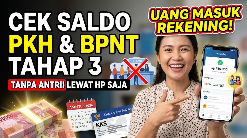 Cara Memastikan Saldo PKH dan BPNT Tahap 3 Masuk Rekening Tanpa Harus Antre
