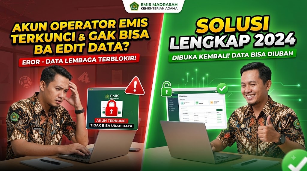 Cara Mengatasi Akun Operator EMIS Madrasah Terkunci atau Tidak Bisa Mengubah Data Lembaga