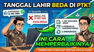 Data Tanggal Lahir Guru Tidak Sesuai di Verval PTK