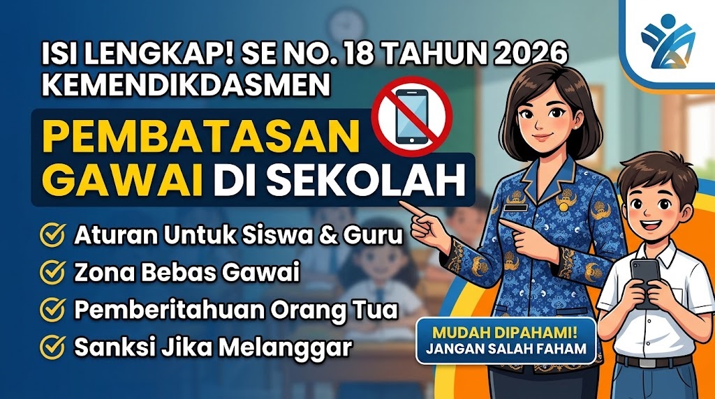 Isi Lengkap SE Nomor 18 Tahun 2026 Kemendikdasmen tentang Pembatasan Gawai di Sekolah