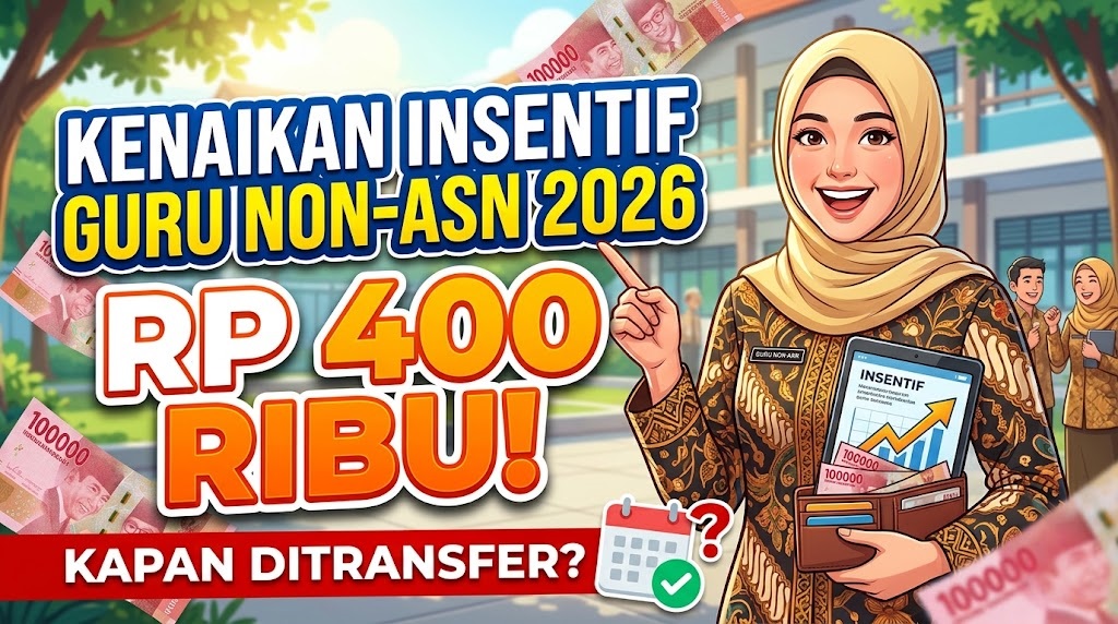 Kenaikan Insentif Guru Non-ASN 2026 Menjadi Rp400 Ribu, Kapan Mulai Ditransfer