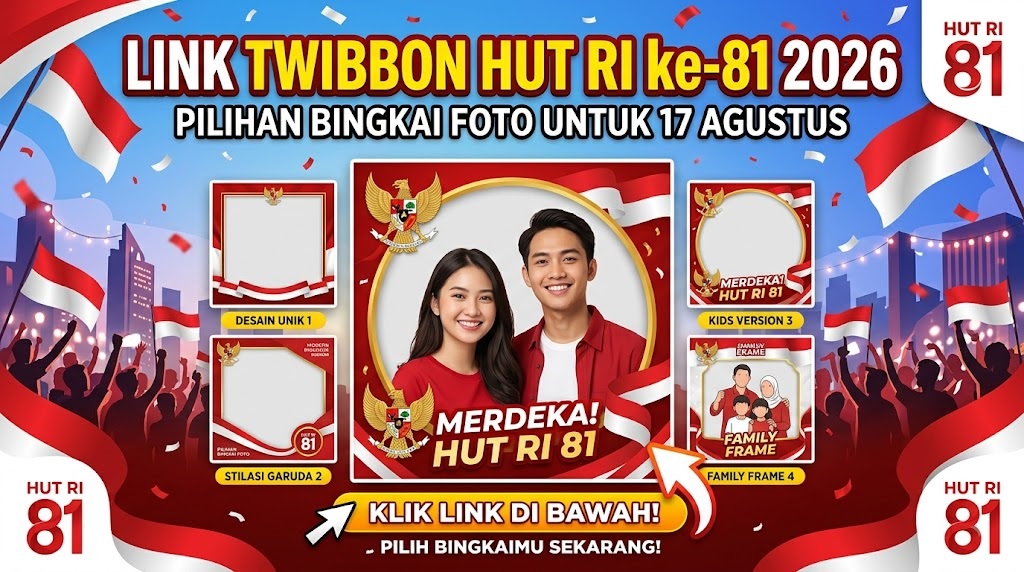 Link Twibbon HUT RI ke-81 2026, Pilihan Bingkai Foto untuk 17 Agustus